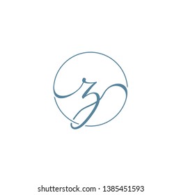 Z letter script luxury circle logo designs