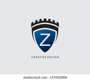 Z Letter Shield Logo Icon Design.