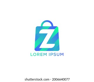 Z Letter Shopping Logo Design Vector