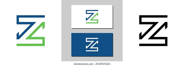 z letter sign icon white and black logo