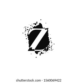 Z Letter Splatter logo.  Abstract Design concept black splash  with hidden letter  Z  logo icon for initial, company identity and more brands.