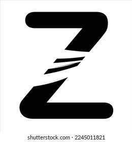 Diseño de logotipo vectorial rayado de letra Z