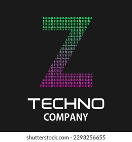 z letter technology design template illustration