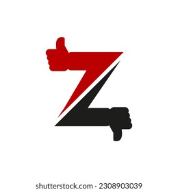 Z Letter thumb Logo concept. Graphic Alphabet Symbol for Corporate Business Identity. Creative Vector