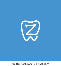Z letter tooth shape simple logo vector icon illustration. Z monogram teeth icon, sign, symbol.