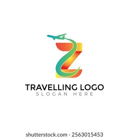 Z letter travlling Creative vector templates abstract typography colorful logo design