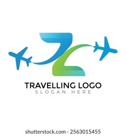 Z letter travlling Creative vector templates abstract typography colorful logo design