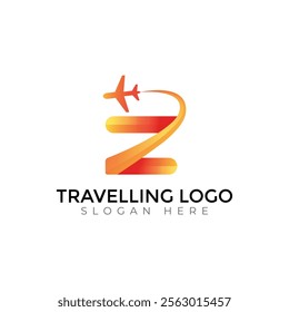 Z letter travlling Creative vector templates abstract typography colorful logo design