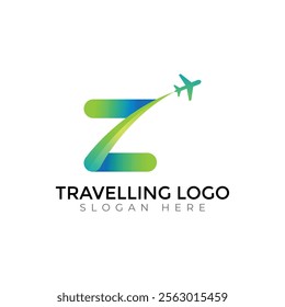 Z letter travlling Creative vector templates abstract typography colorful logo design