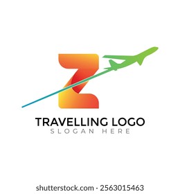 Z letter travlling Creative vector templates abstract typography colorful logo design