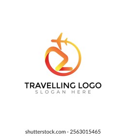 Z letter travlling Creative vector templates abstract typography colorful logo design