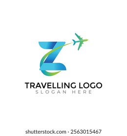 Z letter travlling Creative vector templates abstract typography colorful logo design