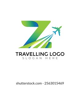 Z letter travlling Creative vector templates abstract typography colorful logo design