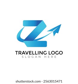 Z letter travlling Creative vector templates abstract typography colorful logo design