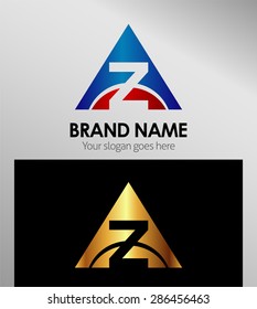 z letter or triangle button logo 