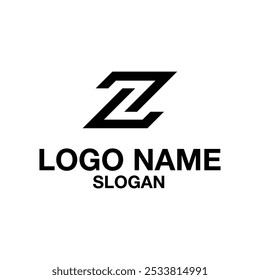 Diseño del logotipo del Vector de la letra Z con nombre editable