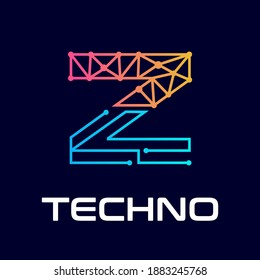 Z letter vector logo template. This design use alphabet symbol. Suitable for technology.