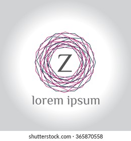 Z letter vector logo template (sign, symbol, emblem, ornament).Minimal line letter initial Z logo. Abstract and elegant shape font sign. logotype vector design template for  branding.