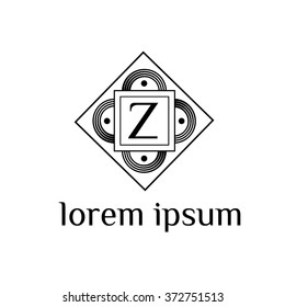 Z letter vector logo template (sign, symbol, emblem, ornament)