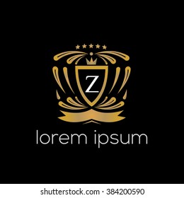Z letter vector logo template (sign, symbol, emblem, ornament, blazon)