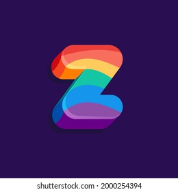 Logo de volumen Z con patrón de bandera LGBTQ de Orgullo. Ilustración vectorial perfecta para tu identidad arcoiris, pancarta transgénero, afiches gays y lesbianas, diseño bisexual, etc.