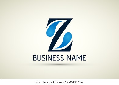 Z letter Water clean service vector. Swimming pond and recycling. 