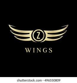 Z letter wings logo vector template  (icon, sign, symbol, emblem, tattoo)