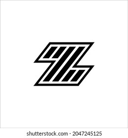 Z letter. Zebra logo. Logo consist of some lines