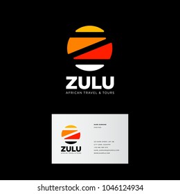 Z Letter. Zulu Logo.  African Travel & Tours Emblem. Identity, Business Card.