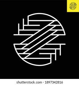 Z Lettermark monogram round logo design in vintage art deco style. Vector logo in Eps 8.