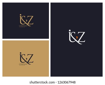 I & Z letters Joint logo icon vector template.