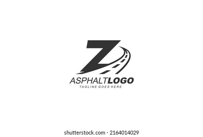 El logotipo Z asfalto para identidad. ilustración vectorial de plantilla de construcción para su marca.