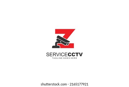 Logo Z cctv para identidad. ilustración vectorial de plantilla de seguridad para su marca.