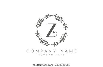 Z logo with circle flower design vector