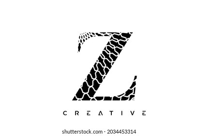 Z Logo Design With Abstract Lines. Artistic Elegant Black and White Lines Icons Vector Illustration