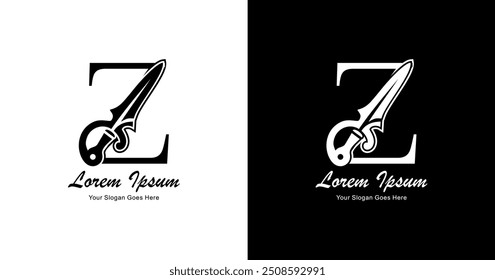 Z logo design combined with sword