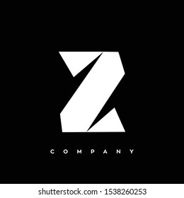 Z logo design letter vector black background