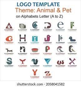 A to Z logo design on Animal pet theme