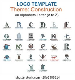 Diseño del logotipo de A a Z sobre el tema de la construcción