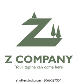 Z logo design on Landscape theme