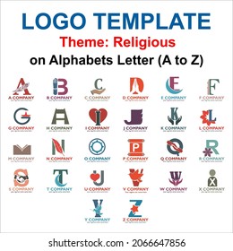 Design des A to Z-Logos auf religiösem Thema