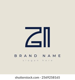 Z and I logo design. ZI abstract Letters Logo Monogram. This logo design is the process of creating a visual symbol that represents a brand, company, or individual.