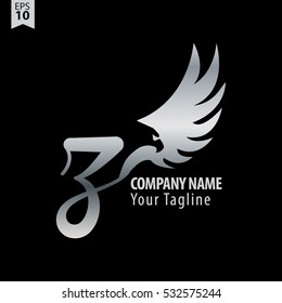 Z Logo With Eagle or Hawk Icon Design Template