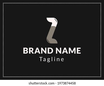 Z Logo With Elegant curved line, Z Letter Design Vector Illustration Modern Monogram Icon, Beautiful Logotype design for luxury company branding, identity design in Black and off white