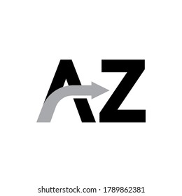 A to Z logo icon design vector with arrow pointing to the right letter