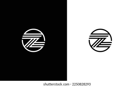 Z Logo-Letter mit schwarzen Linien-Design. Vektorgrafik des Zeilenschreibens