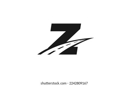 Z Logo letter with ROAD concept for template 