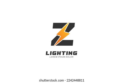 Z Logo with lightning letter concept for template