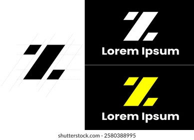 Z Logo - Minimalist Geometric Logo: A Monochrome, High-Contrast, and Versatile Design