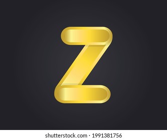 Z logo, modern and elegant golden design. Vector illustration